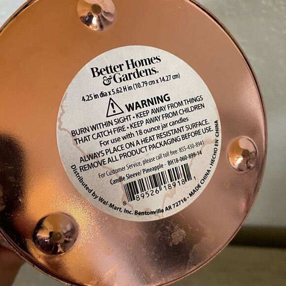 Rose Gold Pineapple Metal Cutout Candle Holder Sleeve - Picture 3 of 4